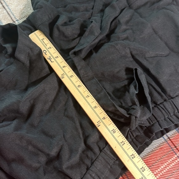 Isabel Maternity Tie Front Pull On Linen Blend Black Shorts size Large NEW - Picture 8 of 14